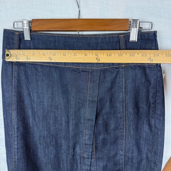 White House Black Market Denim Midi Pencil Skirt Women's Size 6 Dark Wash Pencil - Picture 5 of 8